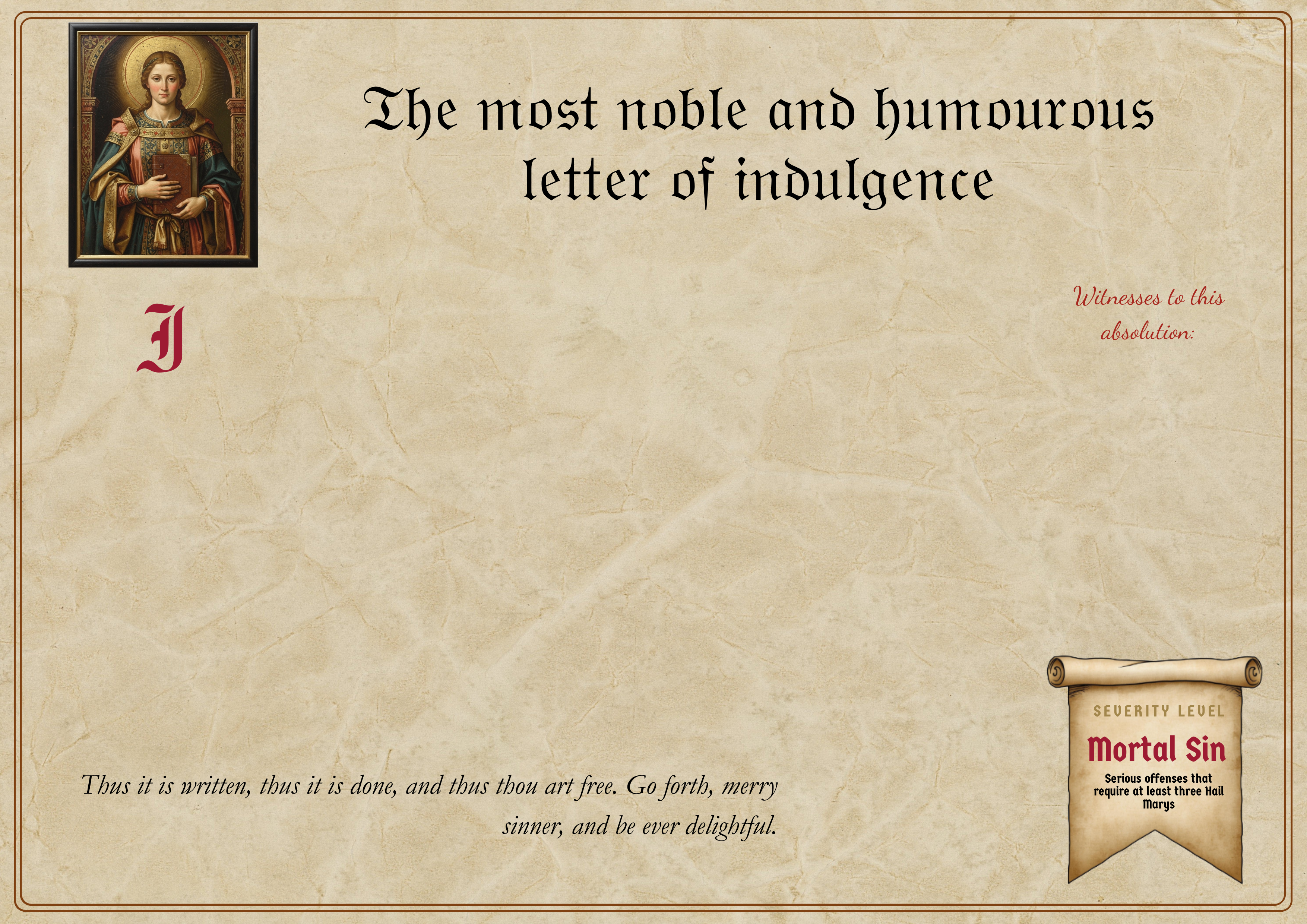 Friends & Family Ablassbrief